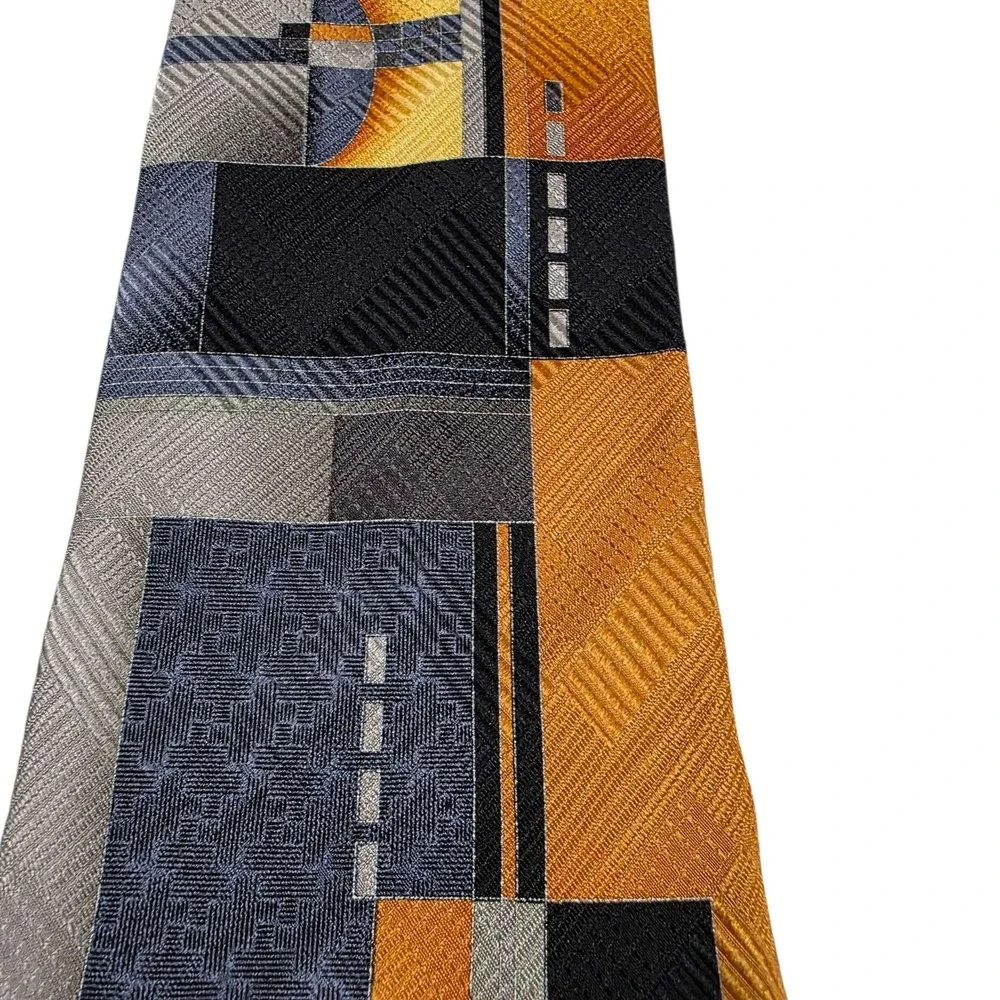 ENRICO VENTURI‎ Silk Tie Geometric Pattern Made in Italy Men's Necktie Designer